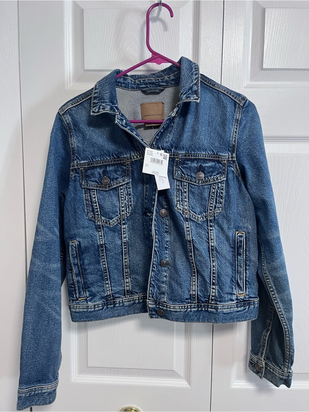 NWT American Eagle Classic Blue Denim Jacket women’s small festival western